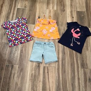 Carter’s Jean Shorts and Tops Sets Size 6